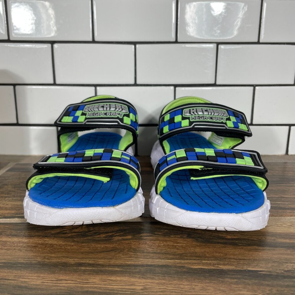 Skechers Mega Craft Little Boys Size 13 Shoes Black Blue Lime Adventure Sandals - Picture 2 of 14